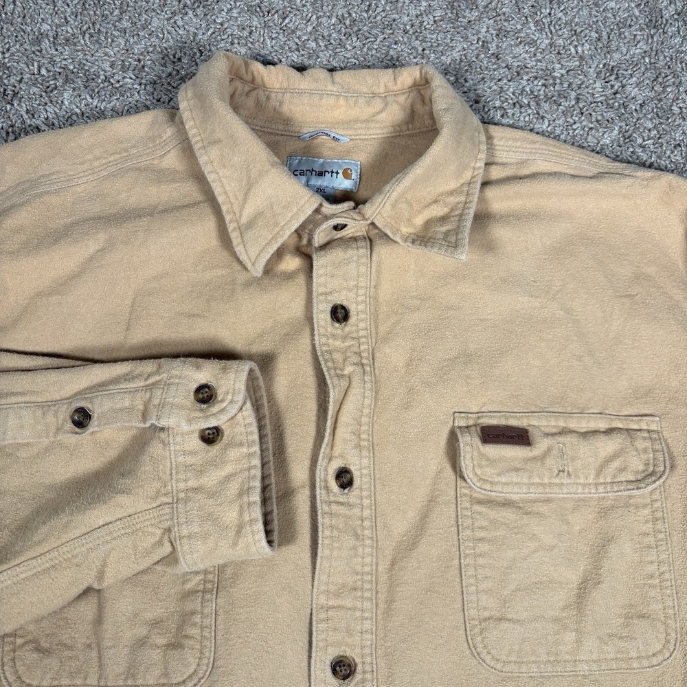 Carhartt Flannel Chamois Mens Shirt 2XL 100080-022 Long Sleeve Work Outdoor